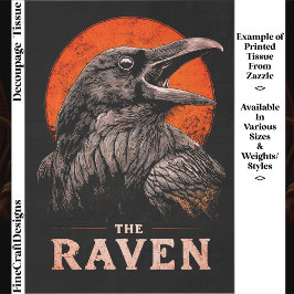 Die gotische Raven & Moon Illustration ET3 Decoupa Seidenpapier