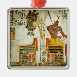 Die Götter Osiris und Atum, vom Grab von Ornament Aus Metall