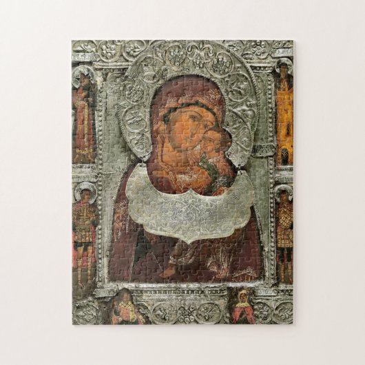 Die Gottesmutter der Zärtlichkeit mit Heiligen-Iko Puzzle (Vertikal)