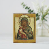 Die Gottesmutter von Wladimir Orthodoxe Ikone Postkarte (Stehend Vorderseite)