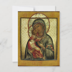 Die Gottesmutter von Wladimir Orthodoxe Ikone Postkarte