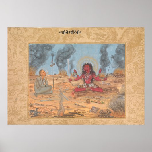 Die Göttin Bhairavi Devi mit Shiva Poster (Vorne)