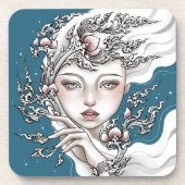 Die Göttin des blauen Lotus Getränkeuntersetzer (Vorderseite)