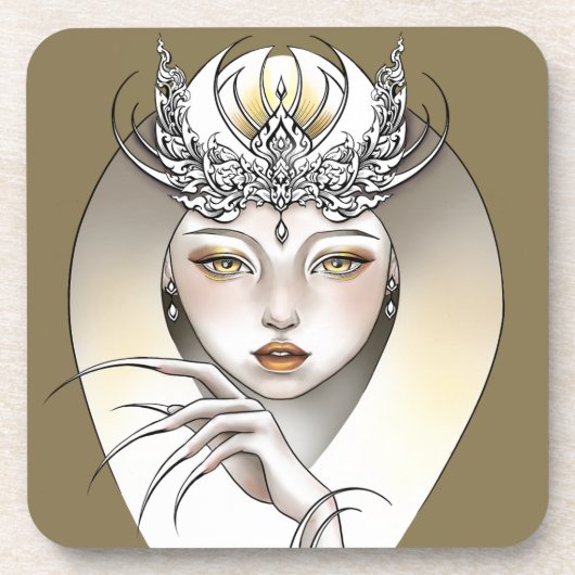 Die Göttin des Mondes Getränkeuntersetzer (Vorderseite)