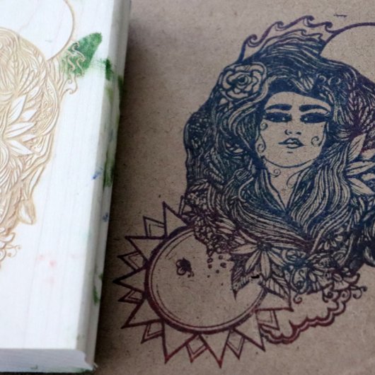 Die Göttin des Tarots der Erde Gummistempel