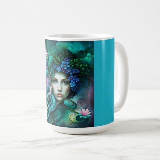 Die Göttin des Waldes Kaffeetasse (VorderseiteRechts)