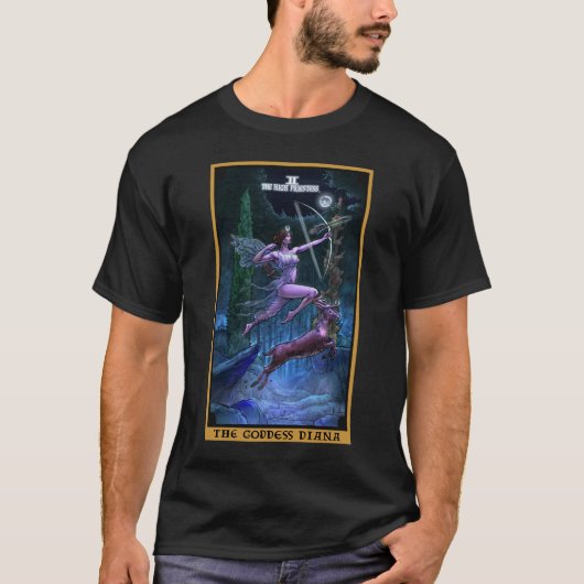 Die Göttin Diana im Tarot der Hohepriesterin-Karte T-Shirt (Vorderseite)