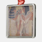 Die Göttin Hathor, der den magischen Kragen setzt Silbernes Ornament (Links)