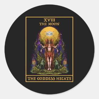 Die Göttin Hecate Tarot Card Triple Moon Hexe Wi Runder Aufkleber