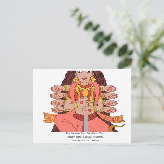 Die Göttin Kali Postkarte (Stehend Vorderseite)