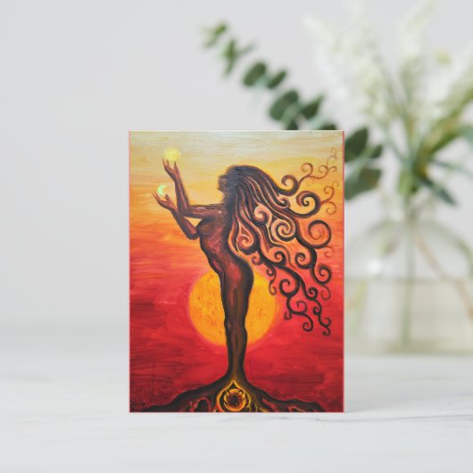 Die Göttin Postkarte (Stehend Vorderseite)