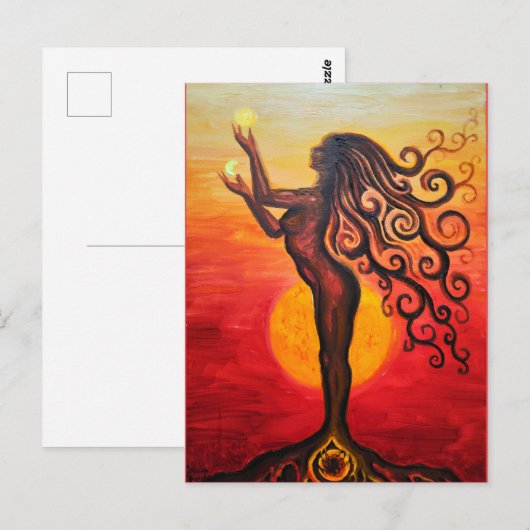 Die Göttin Postkarte (Vorne/Hinten)