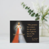 Die göttliche Barmherzigkeit Postkarte (Stehend Vorderseite)