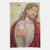 Die göttliche Einladung: Jesus 2026 Kalender Geschirrtuch (Vertikal)