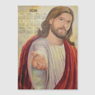 Die göttliche Einladung: Jesus 2026 Kalender Magnetkarte