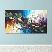 "Die Göttliche Symphonie: Krishnas Melodie der Far Leinwanddruck (Insitu (Holzboden))