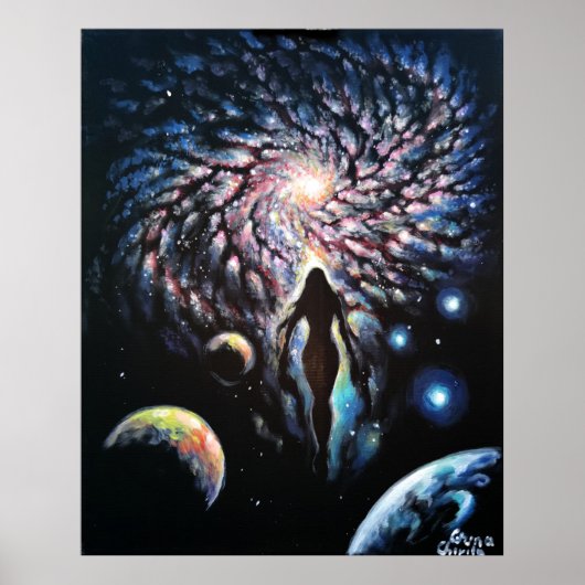 Die göttliche Weiblichkeit im Universum Poster (Vorne)