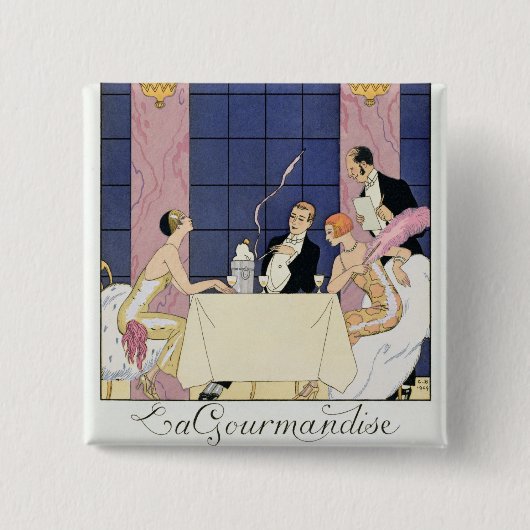Die Gourmands, 1920-30 (pochoir Druck) Button (Vorderseite)