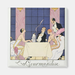 Die Gourmands, 1920-30 (pochoir Druck) Magnet