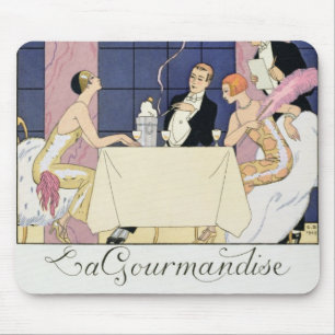 Die Gourmands, 1920-30 (pochoir Druck) Mousepad