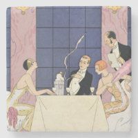 Die Gourmands, 1920-30 (pochoir Druck)