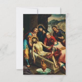 Die Grablegung Christi von Juarez Holy Card Dankeskarte
