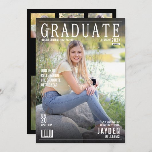 Die Graduate Magazine decken die schicke Einladung (Vorne/Hinten)