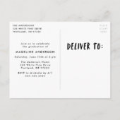 Die Graduation Party für das Grad-Script-Foto Einladungspostkarte (Rückseite)