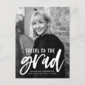 Die Graduation Party für das Grad-Script-Foto Einladungspostkarte (Vorderseite)