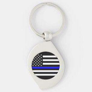 Die grafische Darstellung der dünnen blauen Linie Schlüsselanhänger