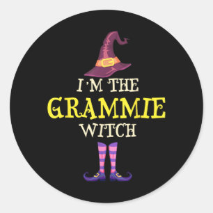 Die Grammie-Hexen-Kostüm-Halloween lustige Hexe Runder Aufkleber