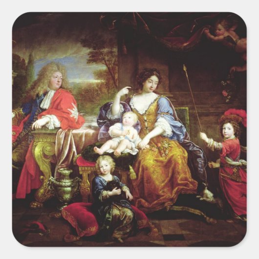 Die Grand Dauphin mit seiner Ehefrau Quadratischer Aufkleber (Vorderseite)