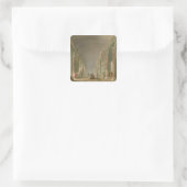 Die Grand Gallery des Louvre Quadratischer Aufkleber (Tasche)