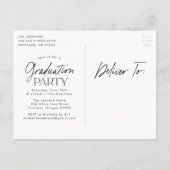 Die Grand Script 3 Foto Graduation Party Einladungspostkarte (Rückseite)