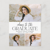Die Grand Script 3 Foto Graduation Party Einladungspostkarte (Vorderseite)
