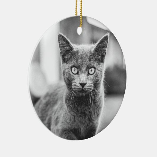 Die graue Katze Keramik Ornament (Rechts)