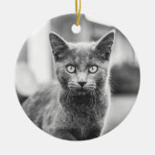 Die graue Katze Keramik Ornament (Vorne)