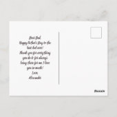 Die graue moderne Ästhetik hat einen glücklichen V Postkarte (Rückseite)