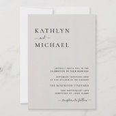 Die graue moderne Typografie in einer einfachen Ho Einladung (Vorderseite)