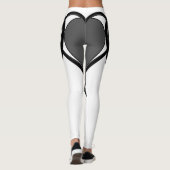 Die graue, schwarze Herzkunst Leggings (Rückseite)