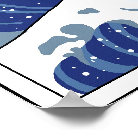 Die graue Welle vor Kakogawa Poster (Ecke)