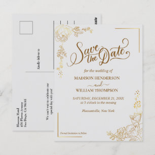 Die Gravur der goldenen Blumenhochzeit spart das D Postkarte