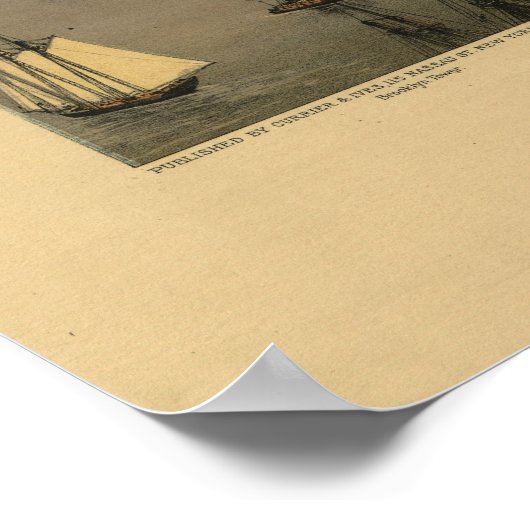 Die Great East River Suspension Bridge Poster (Ecke)