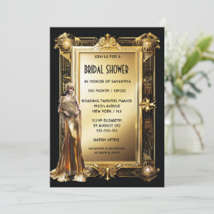 Die Great Gatsby Art Deco Flapper Braut vintage Einladung