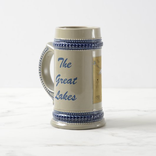 Die Great Lakes Seediagramm-Tasse Bierglas (Vorderseite Links)