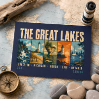 Die Great Lakes Wahrzeichen Illustration Vintage