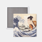 Die Great Wave Ukiyoe Collagen Magnet (Vorderseite/Rückseite)