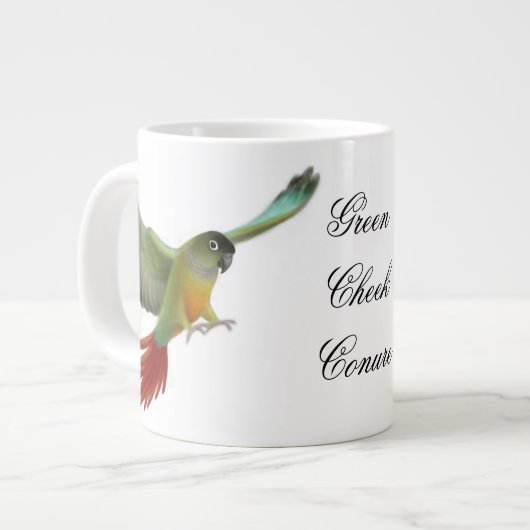 Die "Green Cheek Conure"-Tasse Jumbo-Tasse (Vorderseite Links)