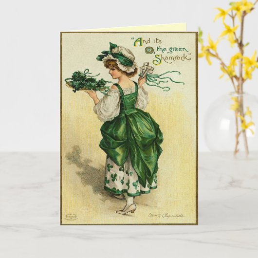 Die Green Kleeblatt St. Patrick's Day Card Karte (Gelbe Blume)