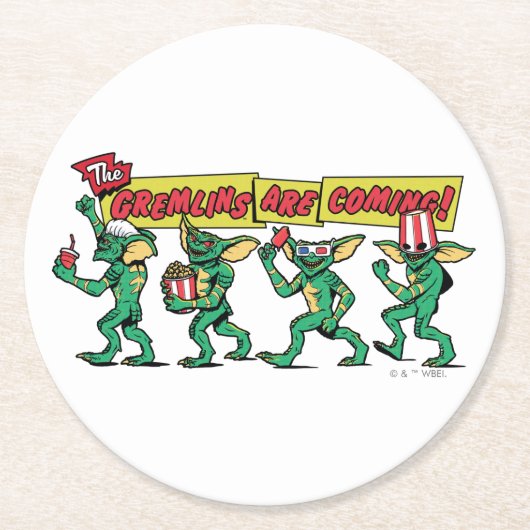 Die Gremlins™ kommen Runder Pappuntersetzer (Vorderseite)